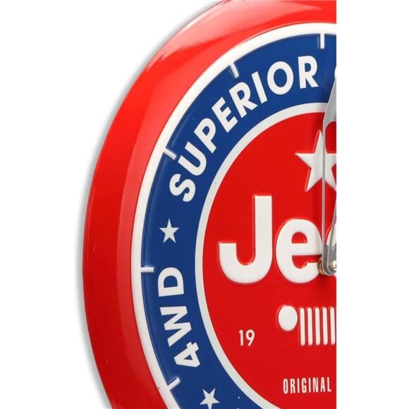 Official JEEP 4WD Genuine Part Round Embossed Metal Hanging Wall Clock Collector - Picture 6 of 8